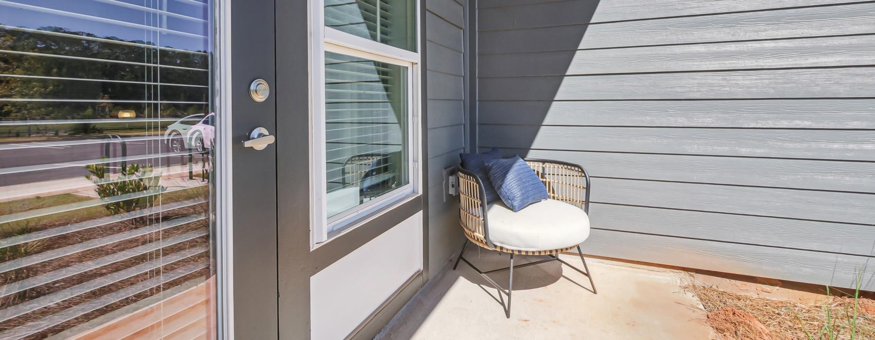 private patio with a chair